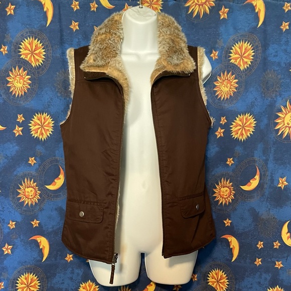 Y2K GAP reversible faux fur vest XS - Picture 5 of 12